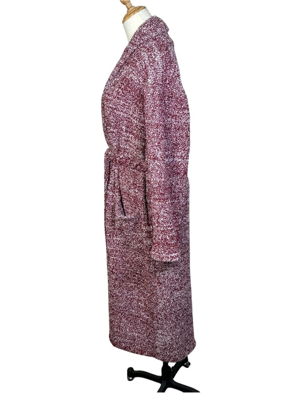Barefoot Dreams CozyChic Robe Women’s Sz 1 Small Red Marled Soft Lounge Belted - Picture 9 of 12